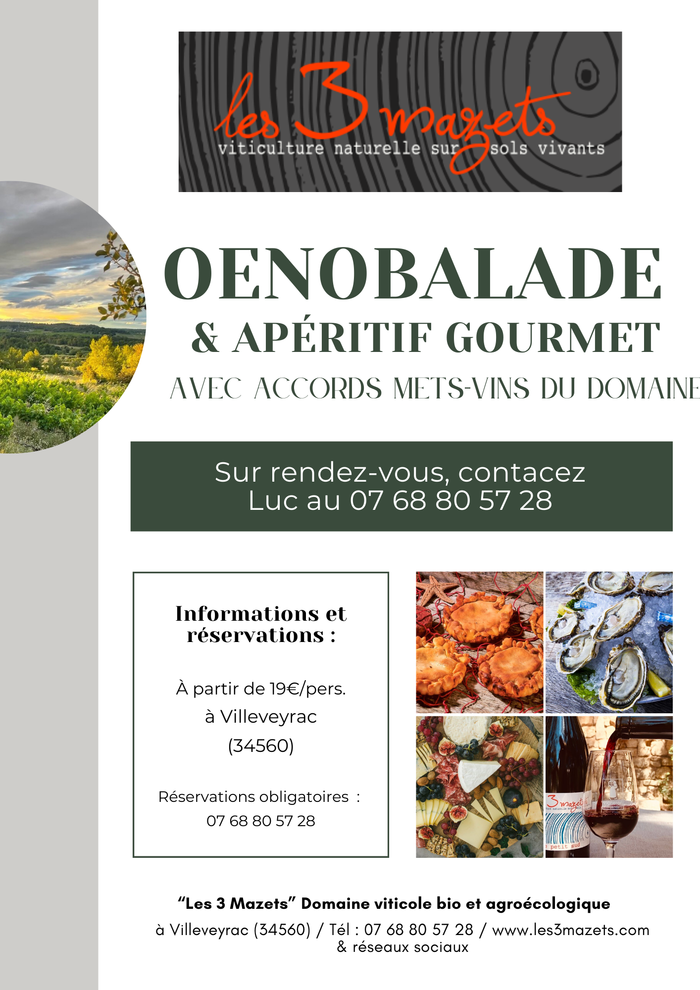 DOMAINE LES 3 MAZETS - AFFICHE OENOBALADE