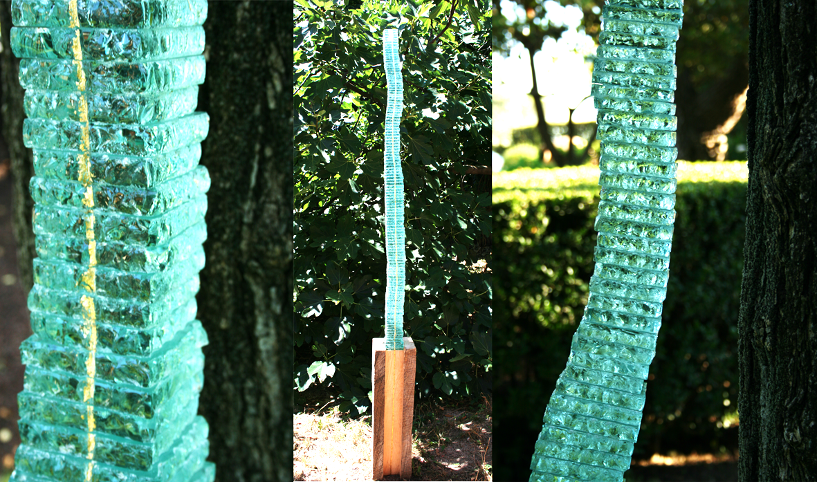 colonne en verre grugé h 220cm