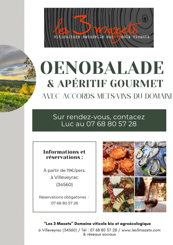 DOMAINE LES 3 MAZETS - AFFICHE OENOBALADE - © FONTA LUC DOMAINE LES 3 MAZETS - AFFICHE OENOBALADE
