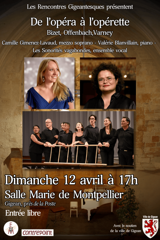 CONCERT CONTREPOINT - DE L'OPÉRA À L'OPÉRETTE