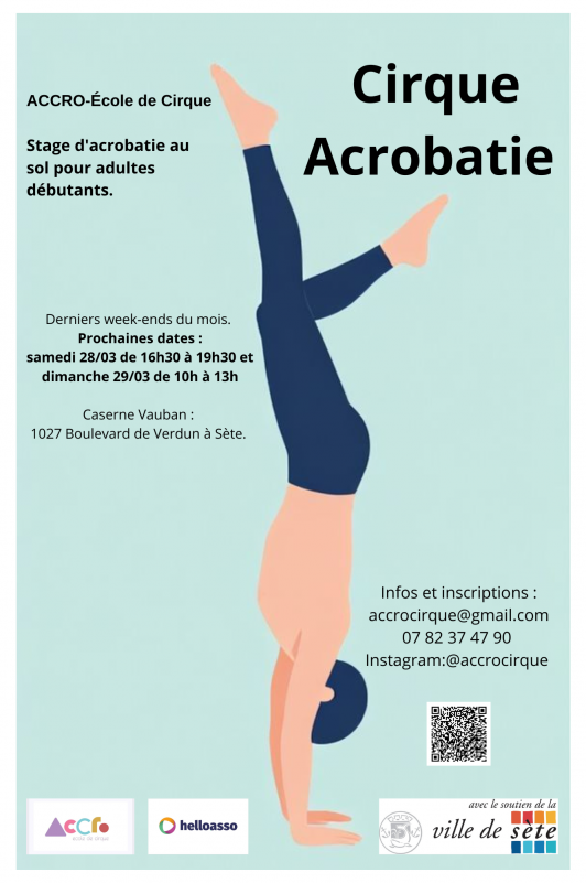 STAGE : INITIATIONS AUX ACROBATIES DE CIRQUE (ADULTE DÉBUTANT)