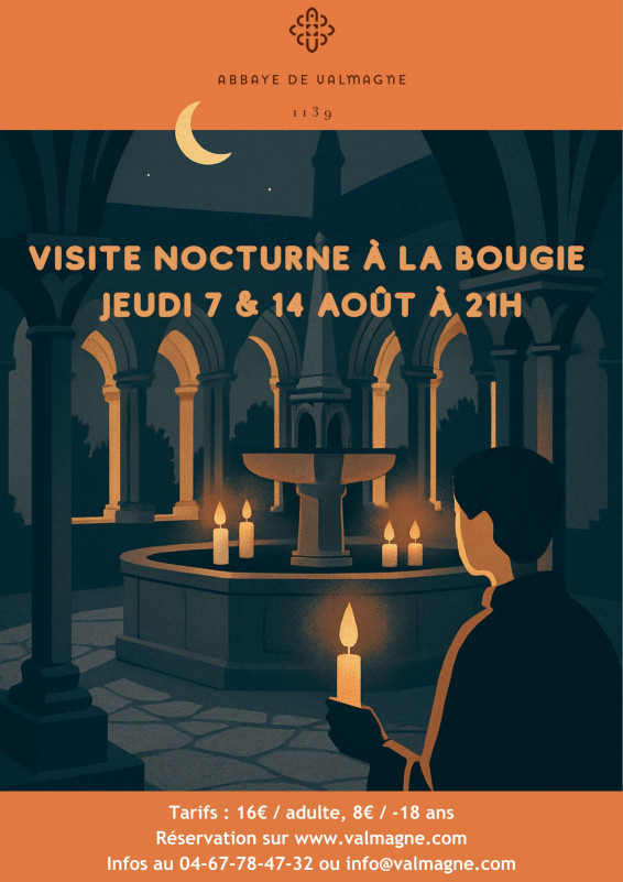 VISITE NOCTURNE DE L'ABBAYE DE VALMAGNE À LA BOUGIE