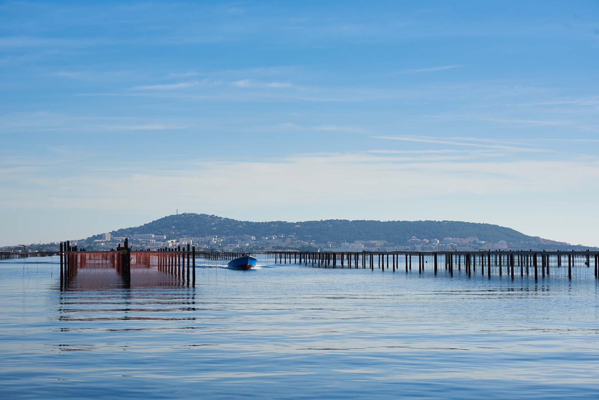 Parc à huître vue sur Sète