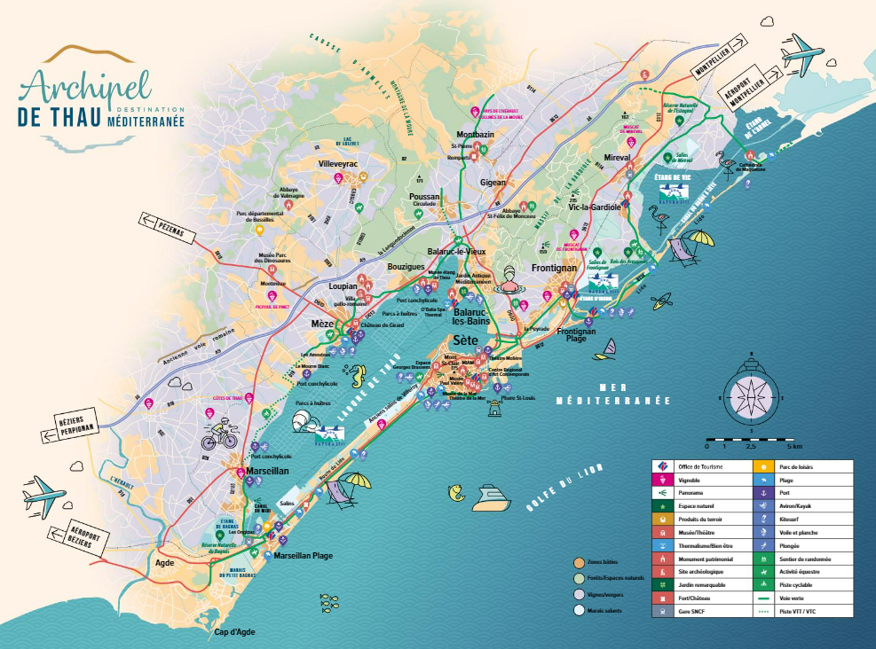 Plan de l'Archipel de Thau - © Office de Tourisme Archipel de Thau