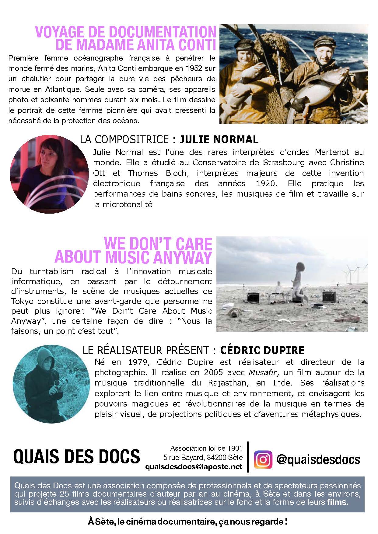 PROJECTION-RENCONTRE : WE DON'T CARE ABOUT MUSIC ANYWAY